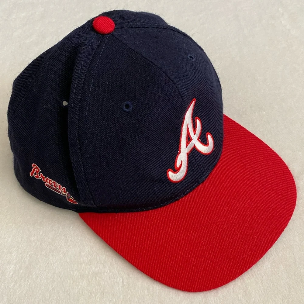 {VTG} Genuine Merchandise American Needle | Atlanta Braves Spellout Snapback Hat - Picture 2 of 15